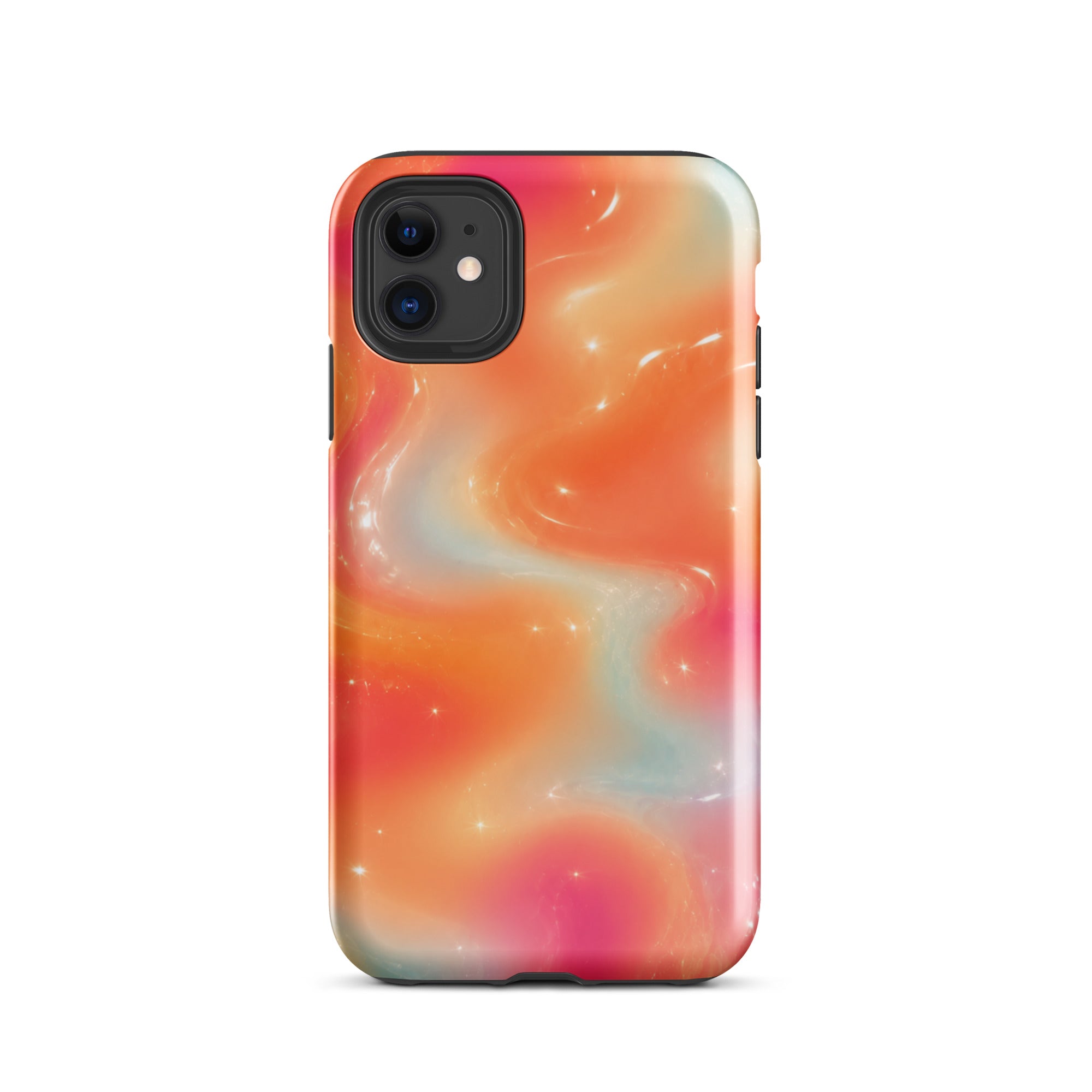 Close-up of iPhone camera with protective case
