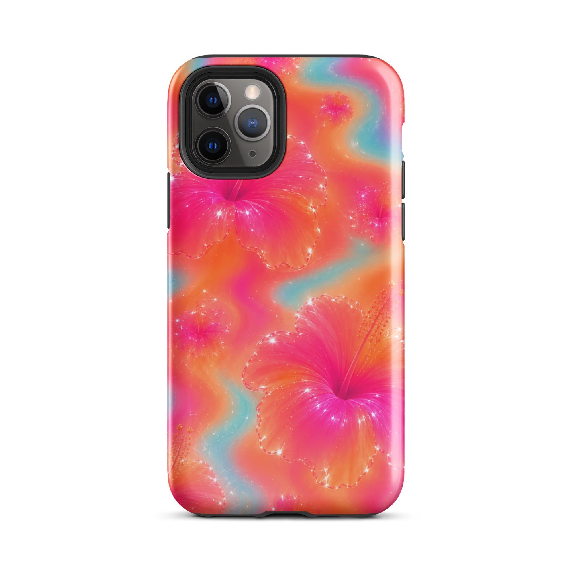 Side view of colorful impact-resistant iPhone case