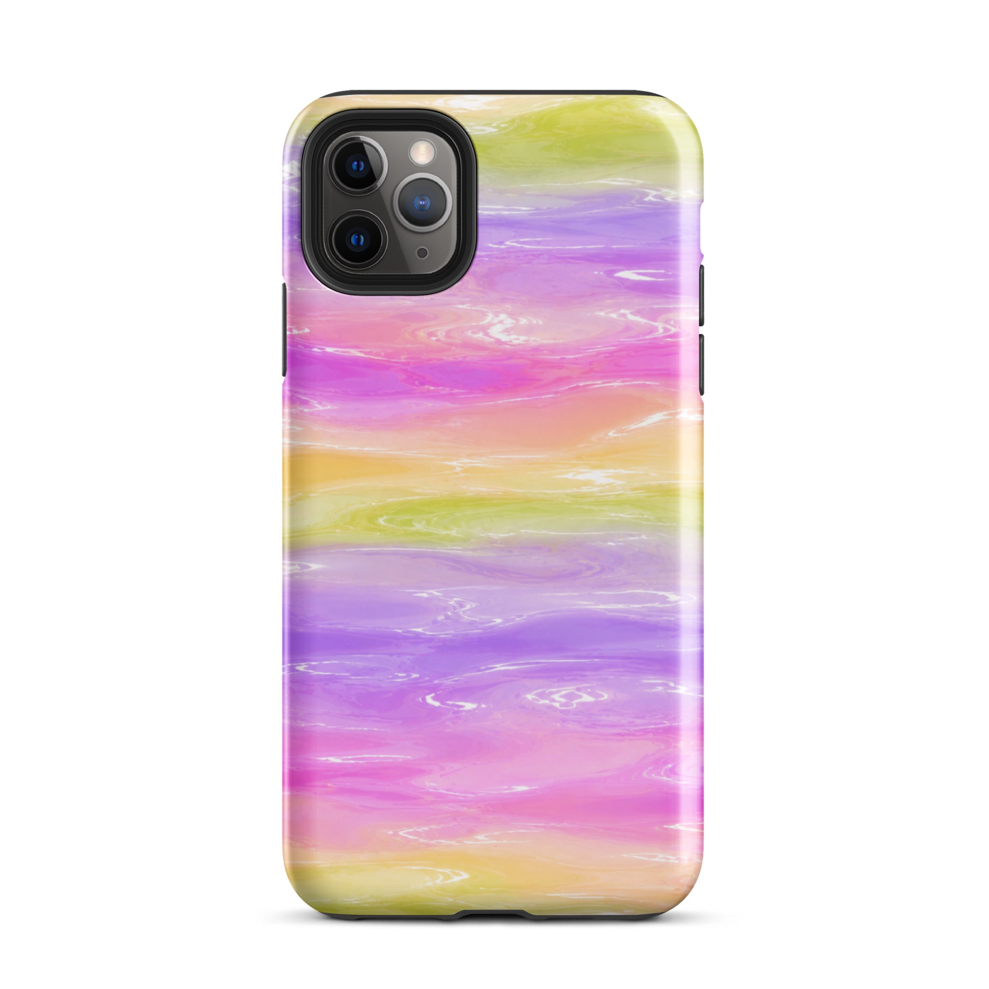Colorful marble iPhone case with camera cutout