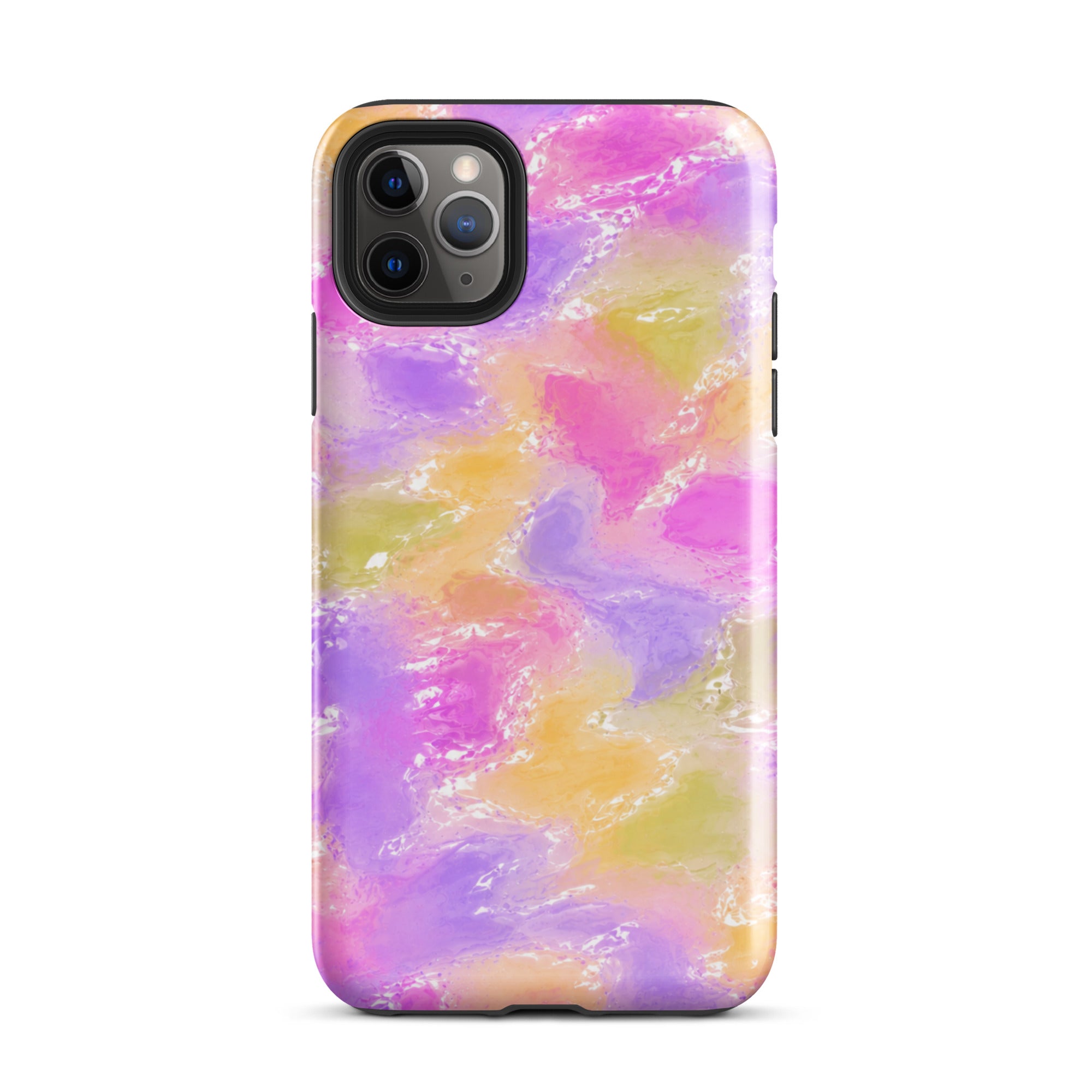 Colorful abstract iPhone case with impact-resistant design