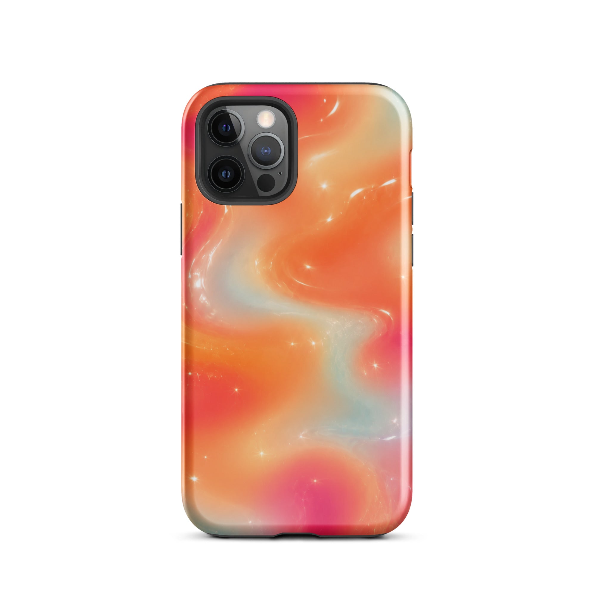 Close-up of iPhone camera with protective case