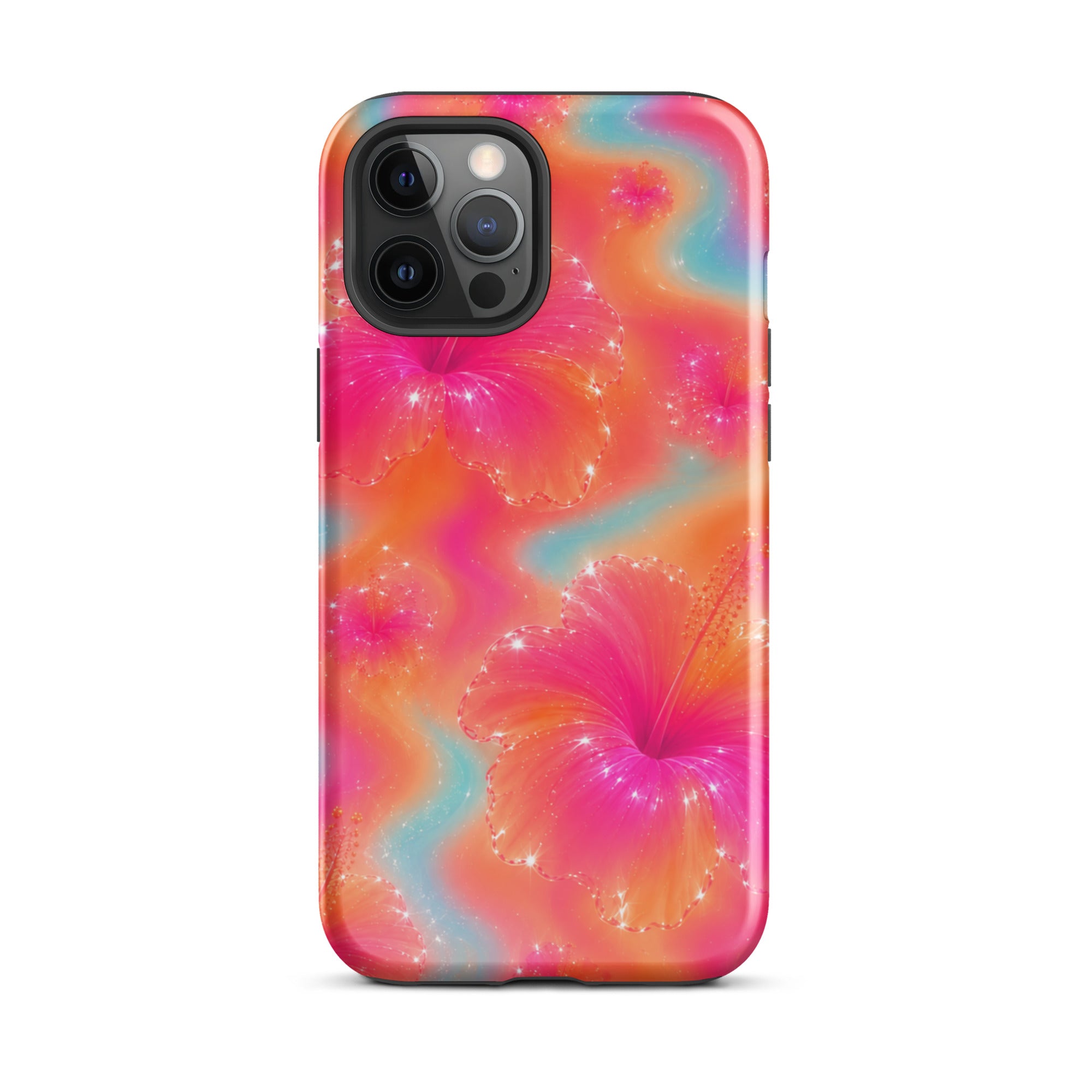 Stylish floral iPhone case with impact protection and induction charging compatibility