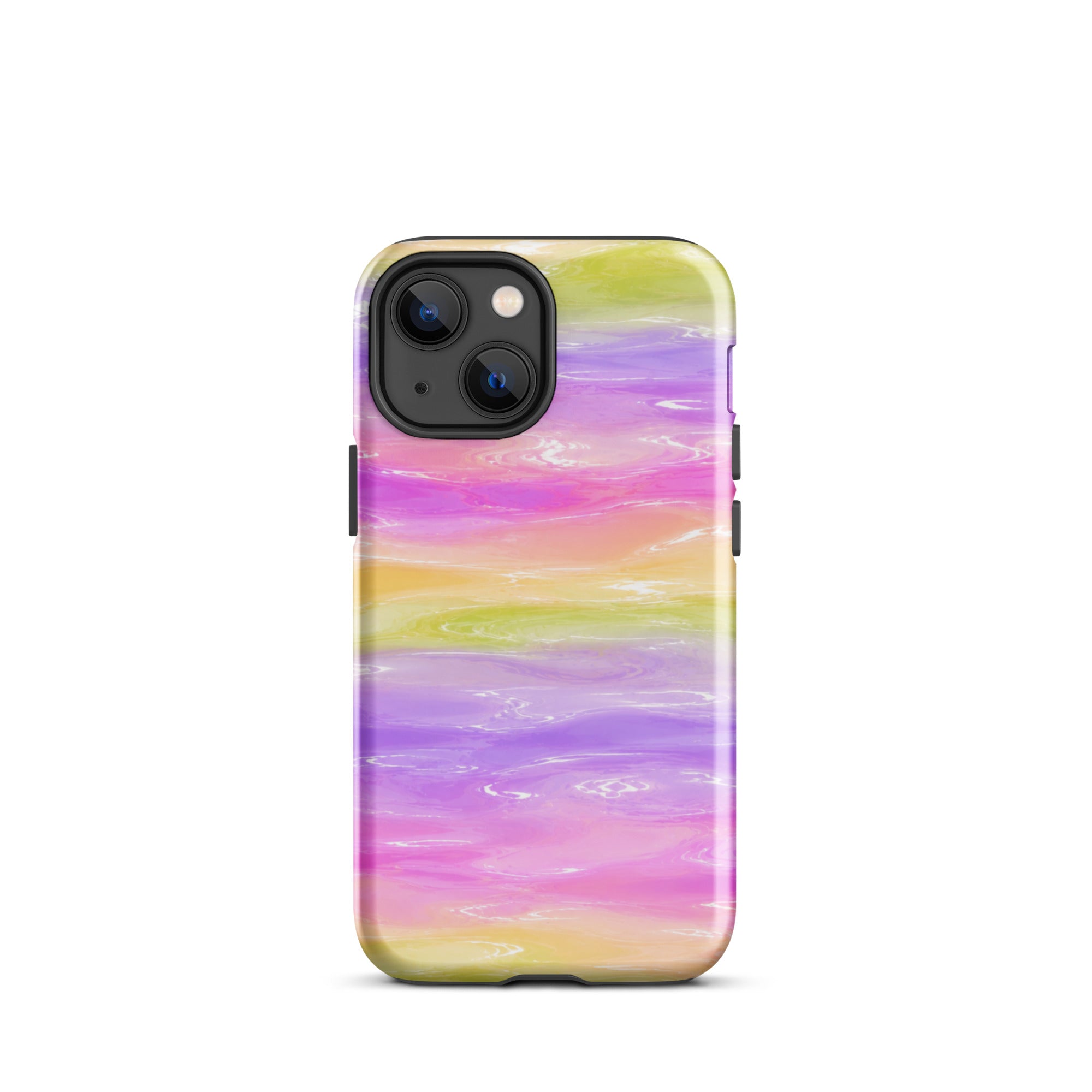 Colorful marble iPhone case with impact-resistant design
