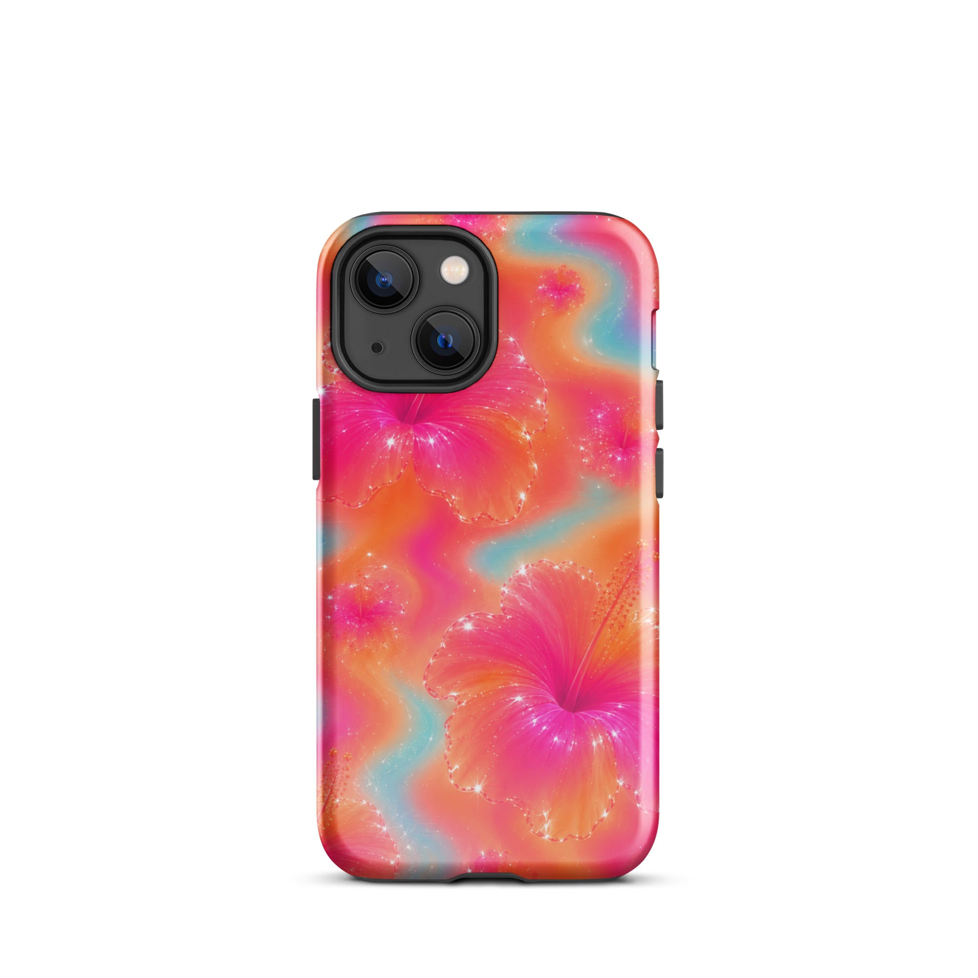 Colorful floral iPhone case with impact-resistant edges
