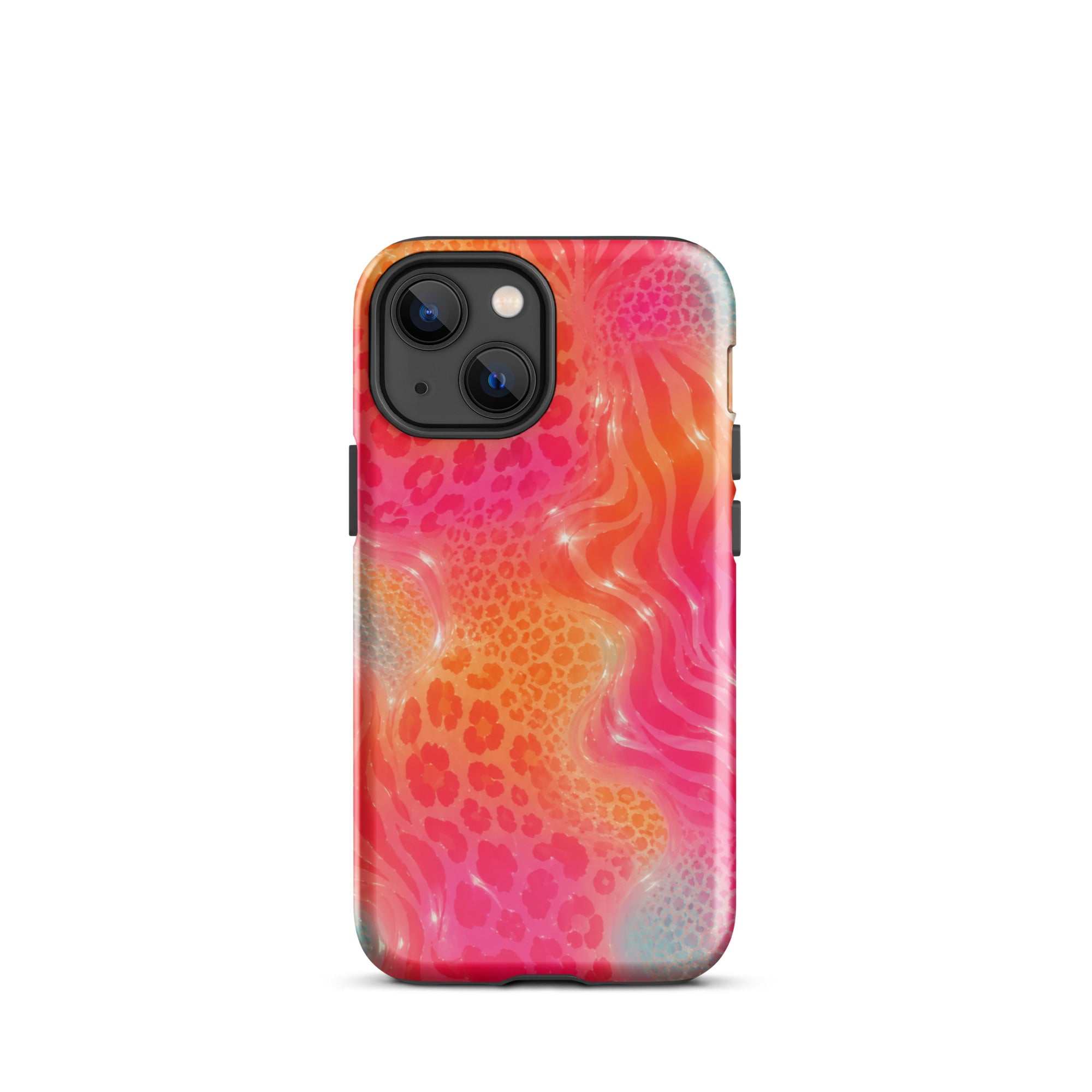 Colorful animal print iPhone case with layered protection
