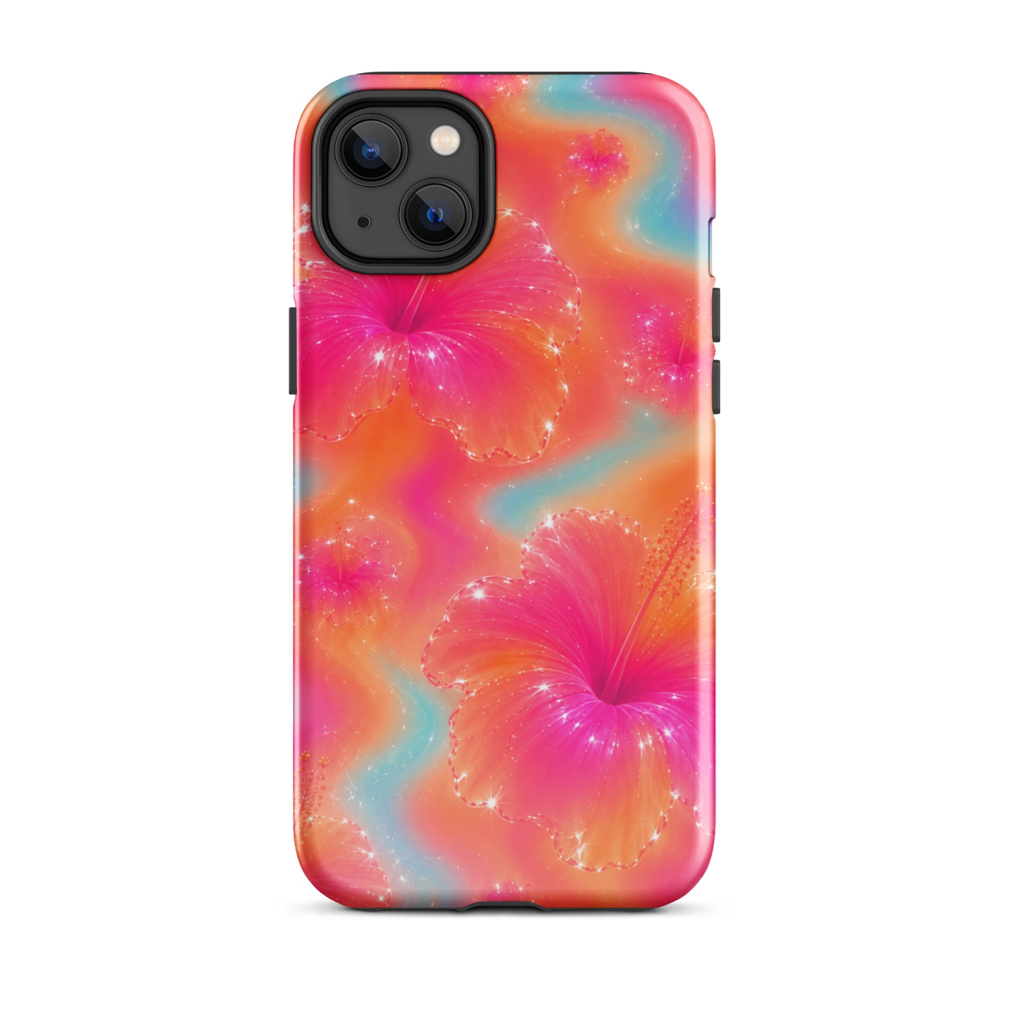 Colorful floral iPhone case with impact-resistant design