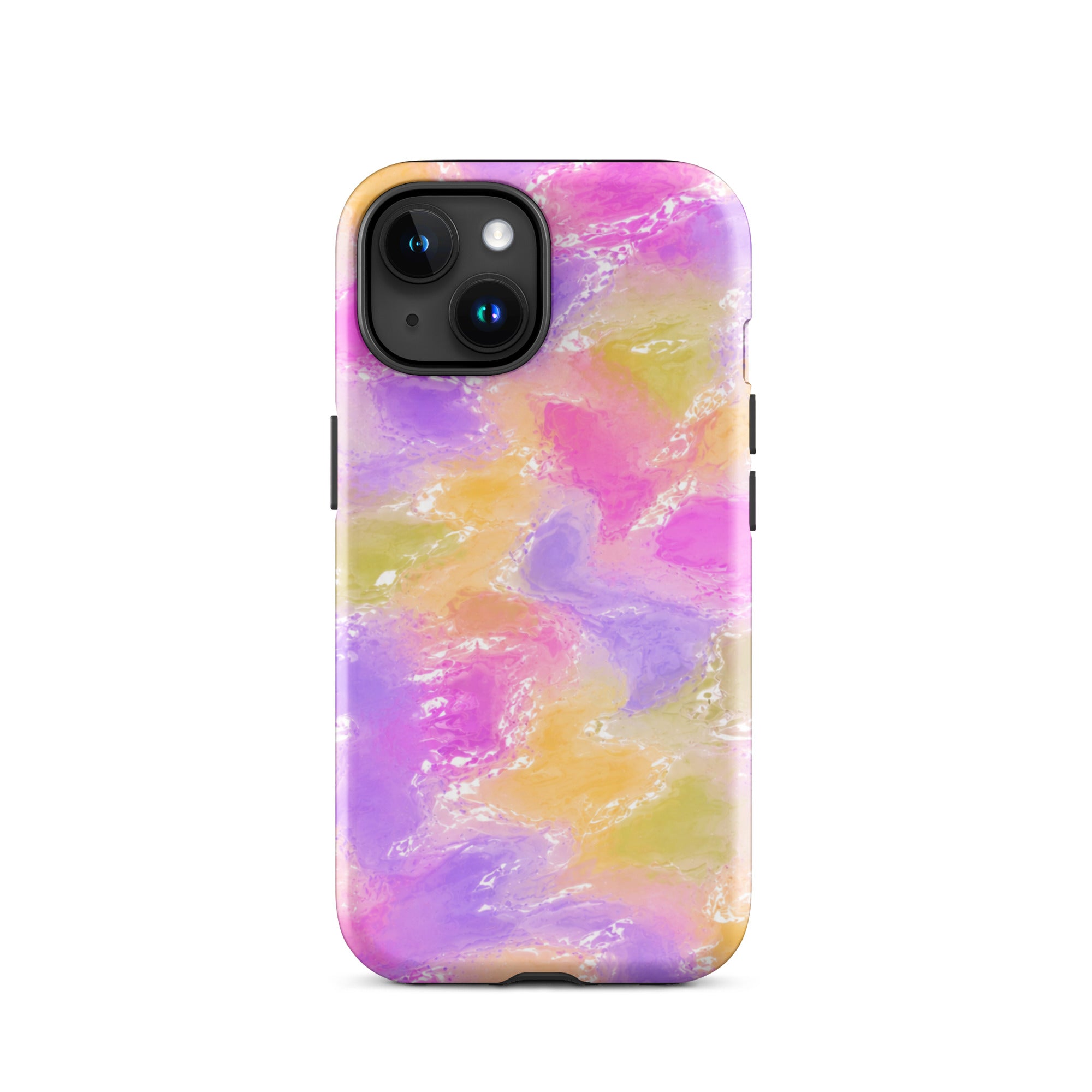 Close-up of colorful iPhone case with camera cutout