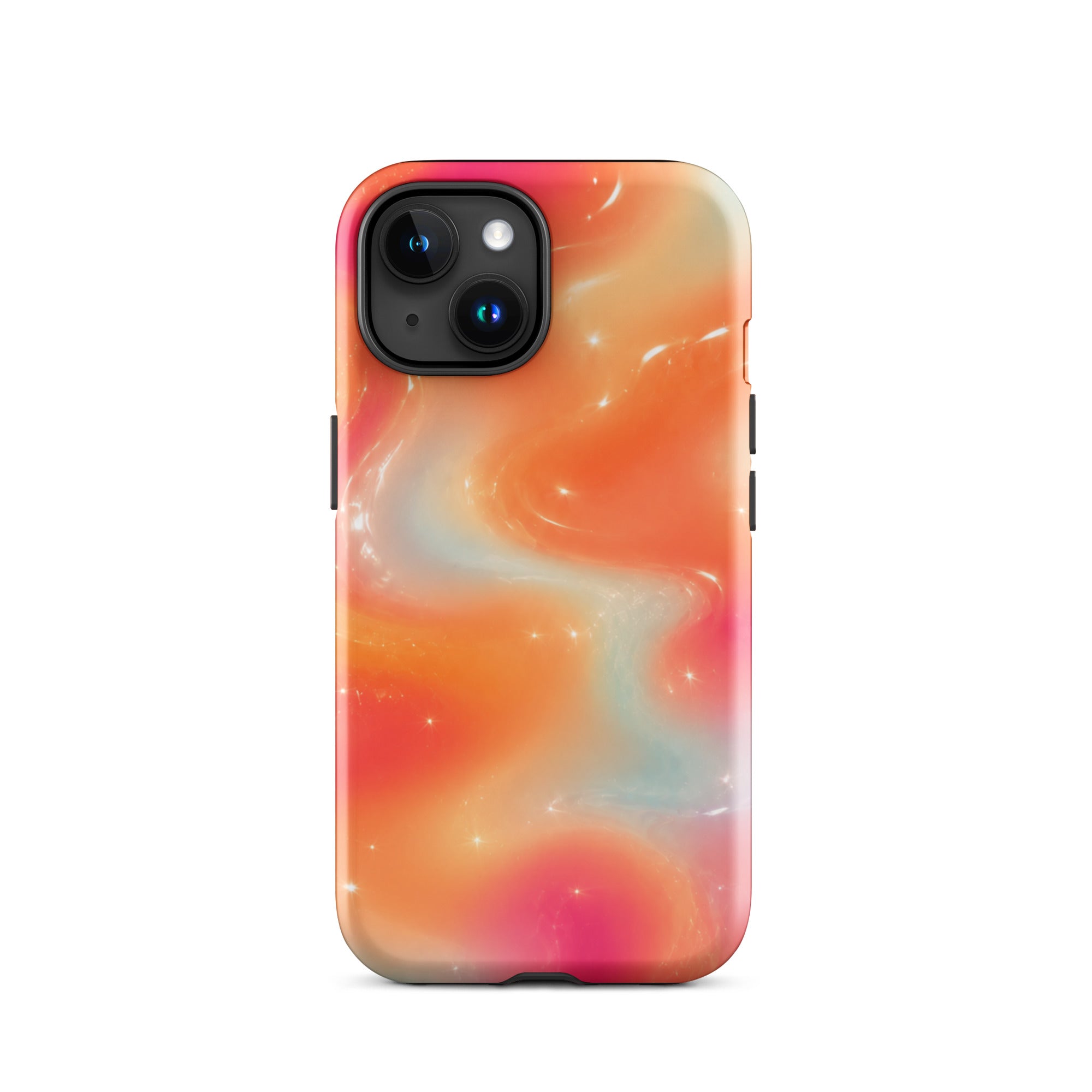 Close-up of iPhone camera with protective case and impact absorption