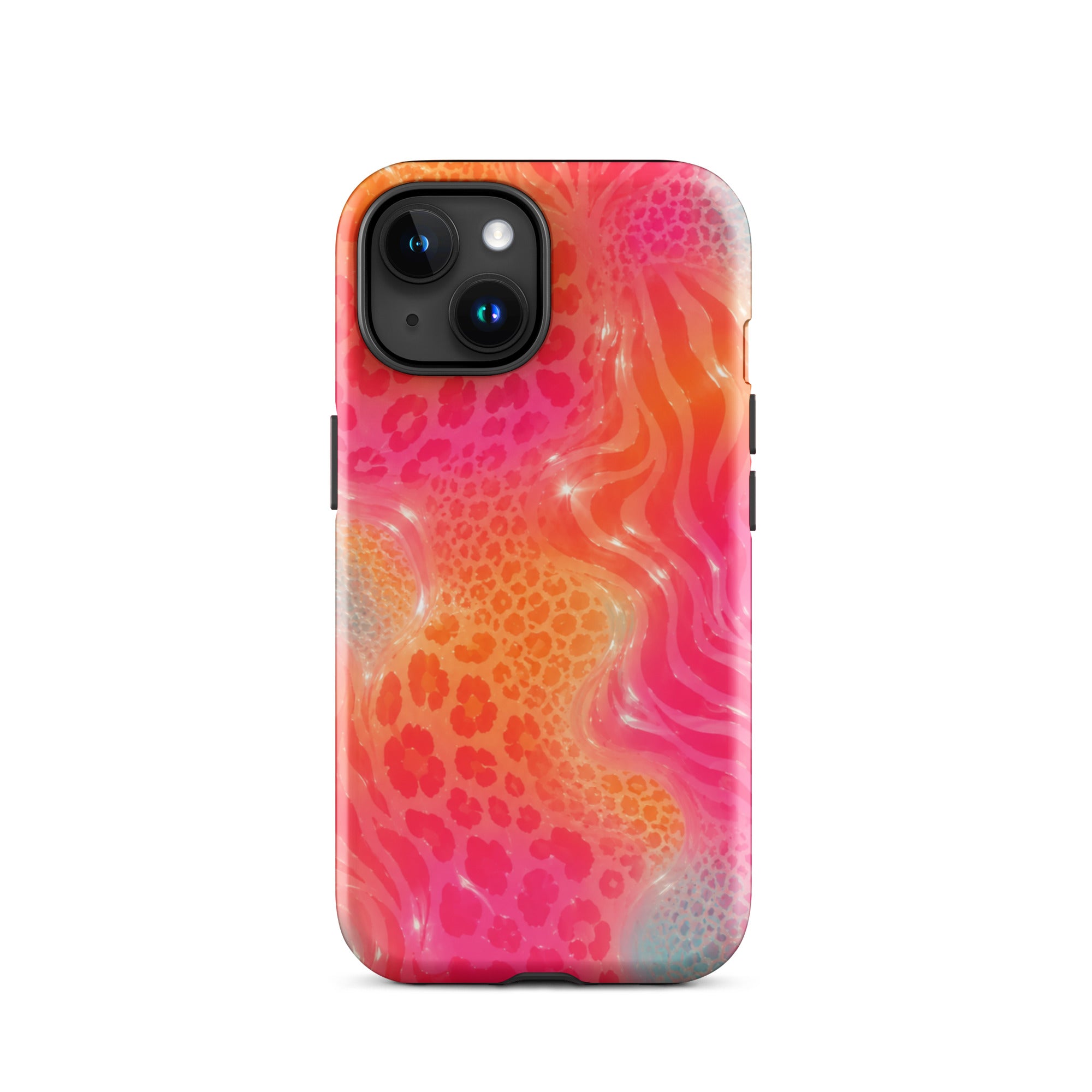 Colorful impact absorption iPhone case with camera cutout