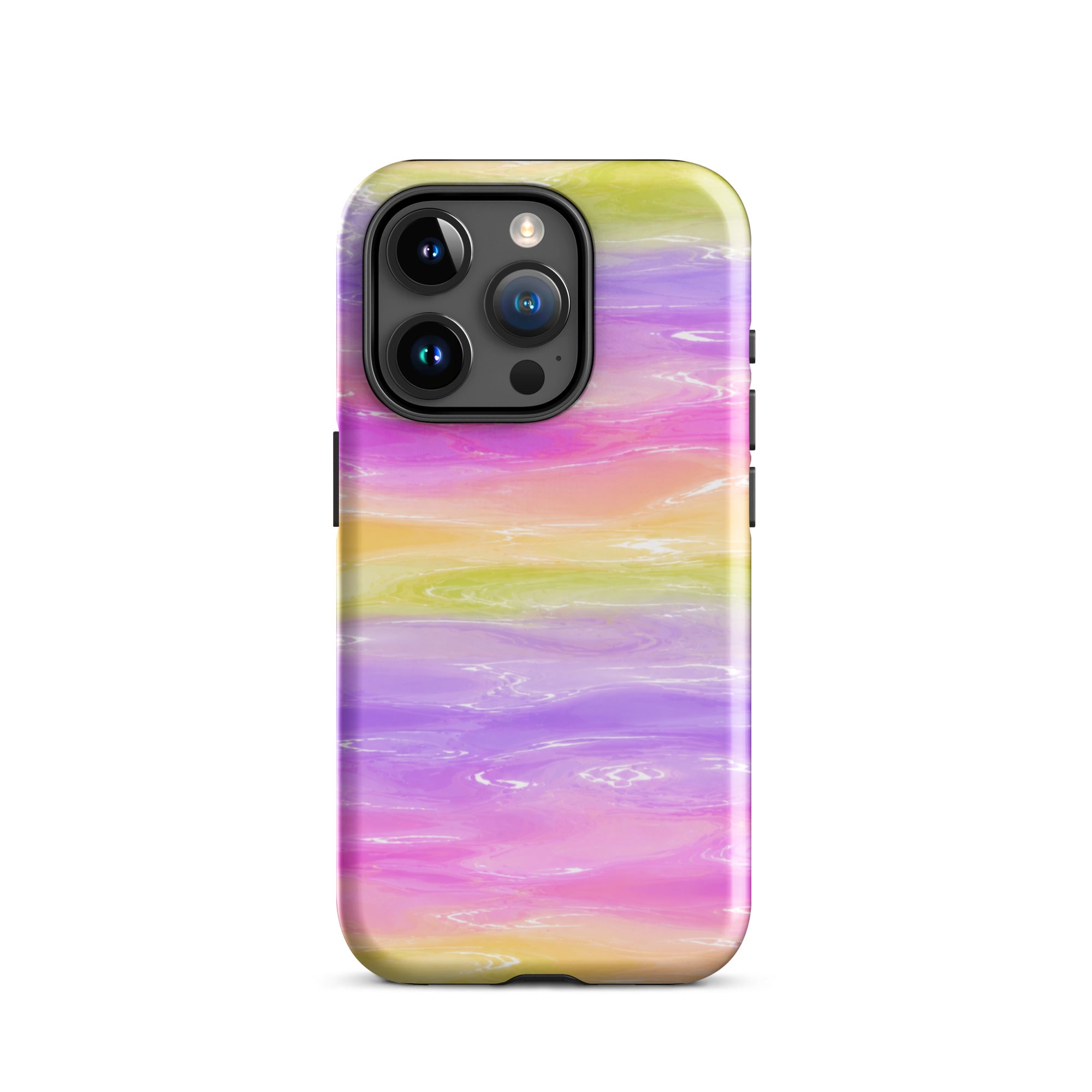 Colorful marble iPhone case with triple camera cutout
