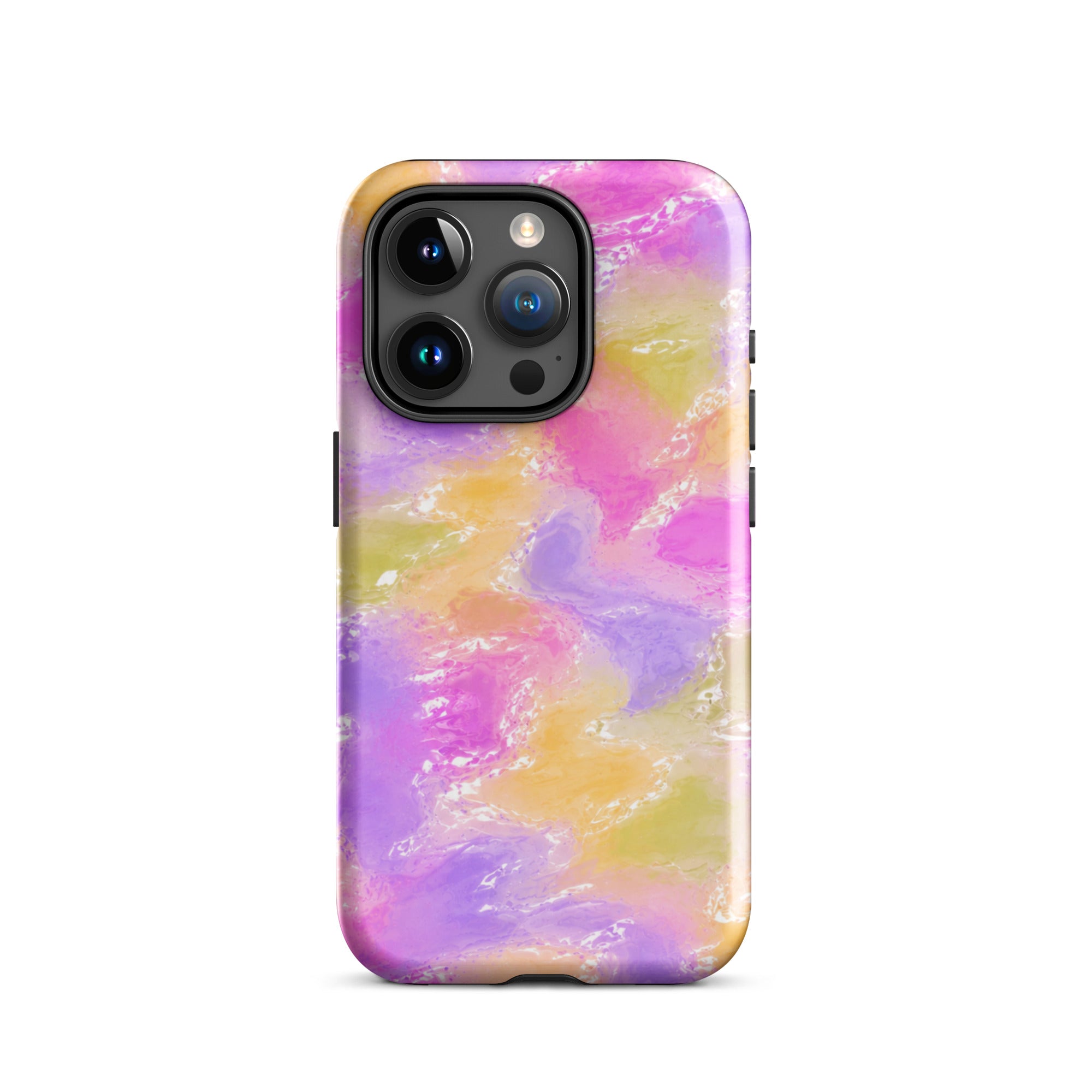 Colorful abstract iPhone case with impact-resistant design