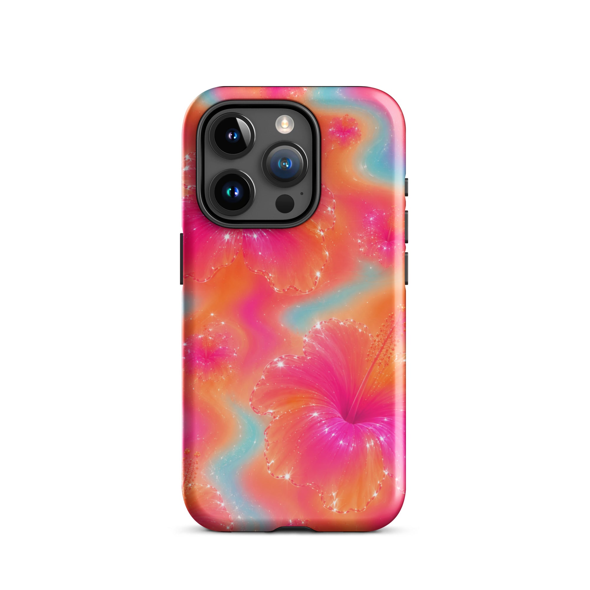 Colorful floral iPhone case with impact-resistant design