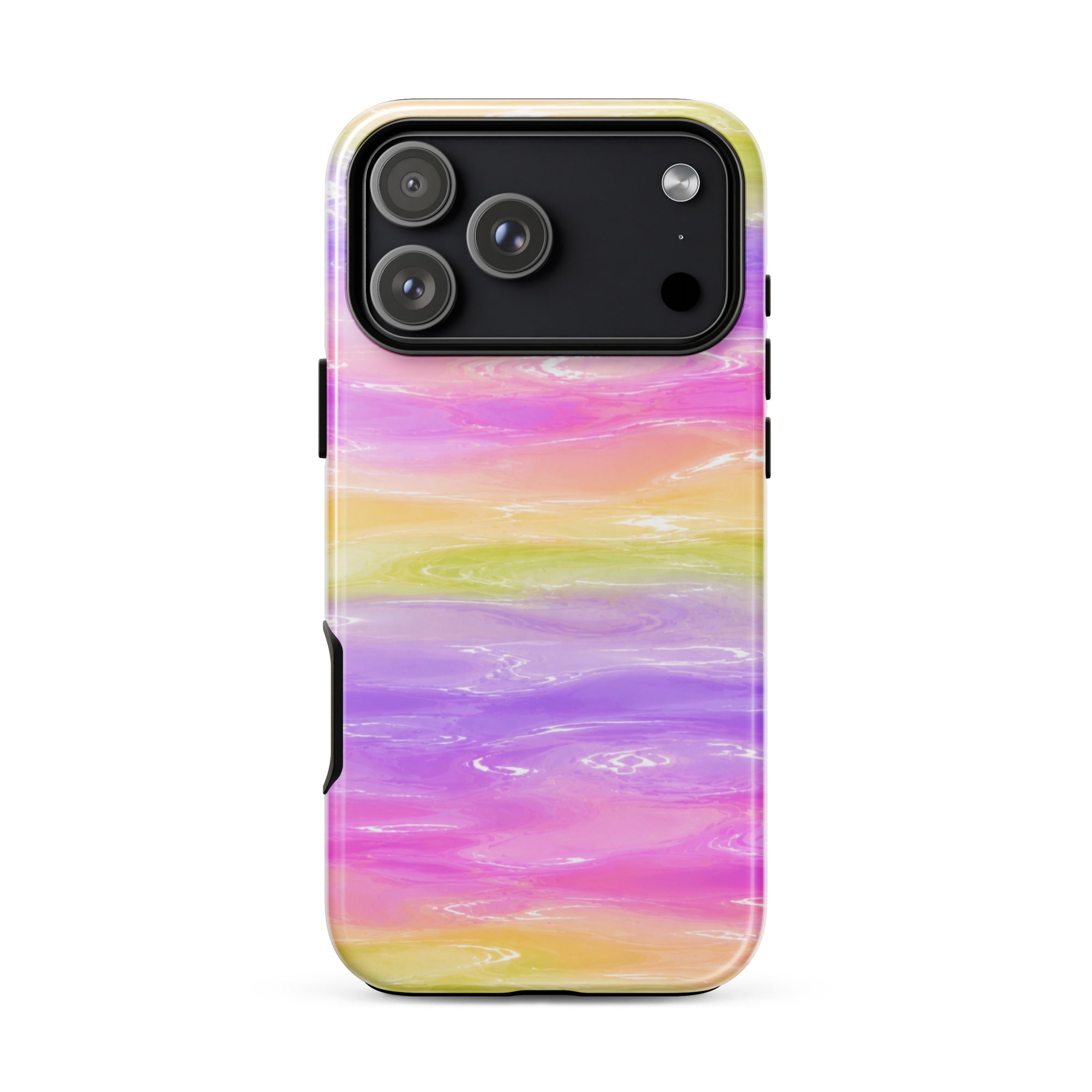 Colorful marble iPhone case with triple camera cutout