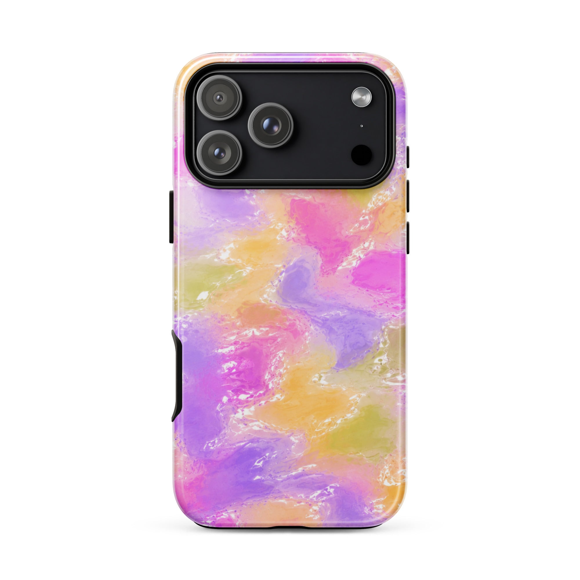 Colorful abstract iPhone case with impact-resistant design