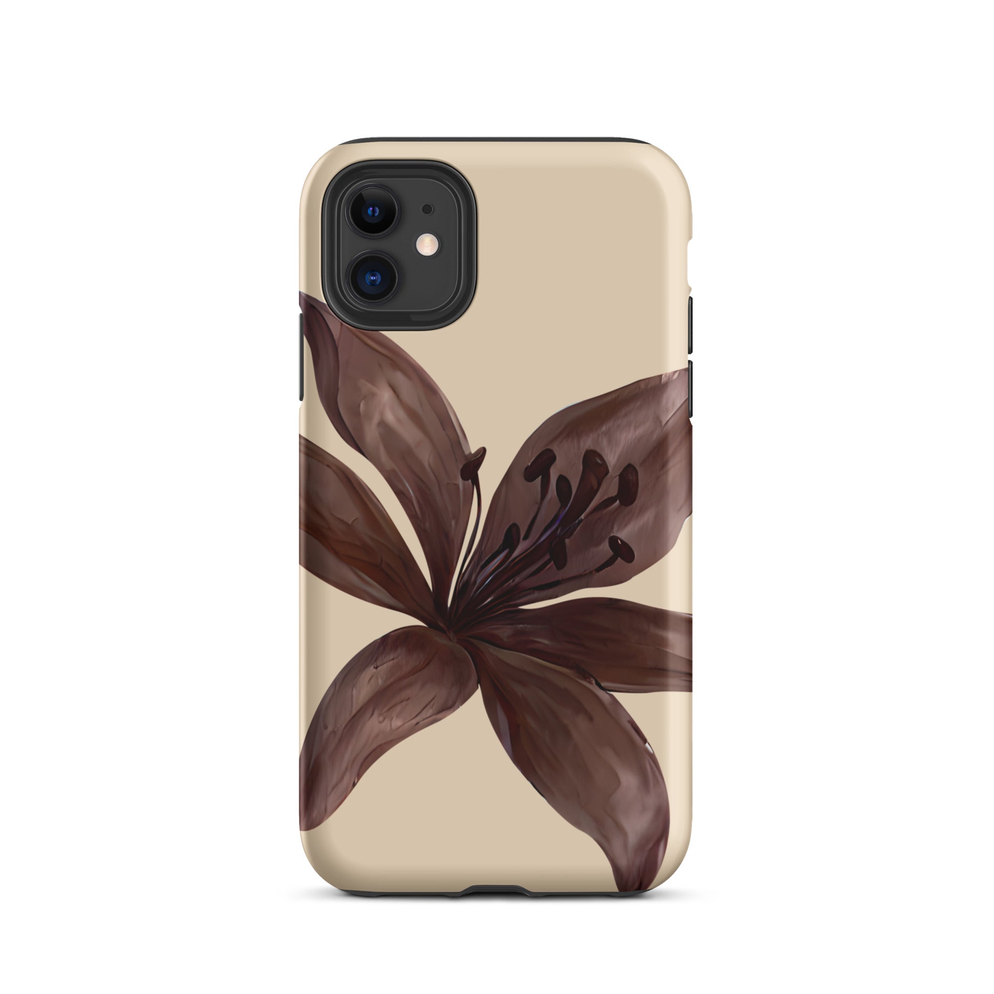 Cream Brown Tiger lily Floral iphone case 11 matte 