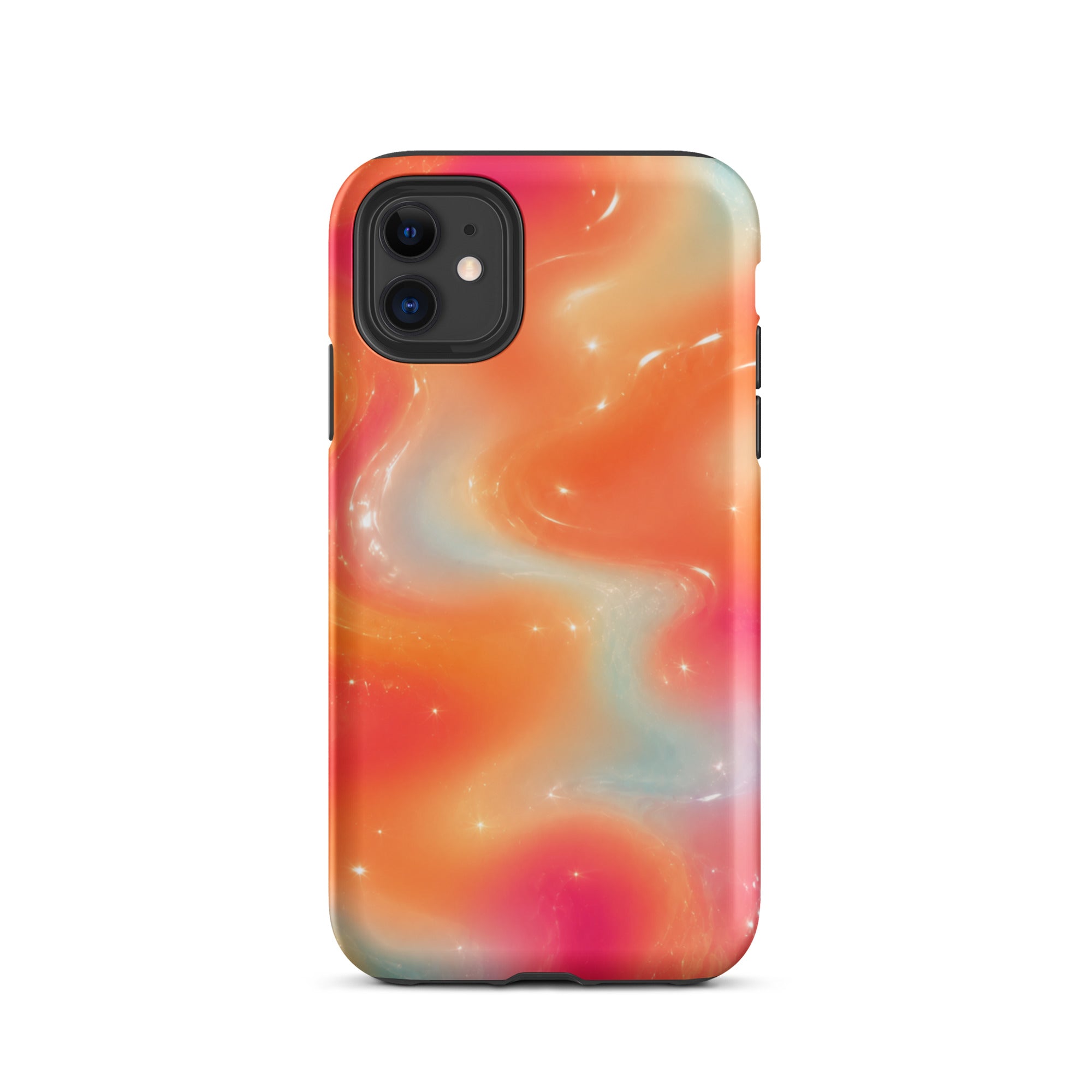 Back view of iPhone with vibrant protective case