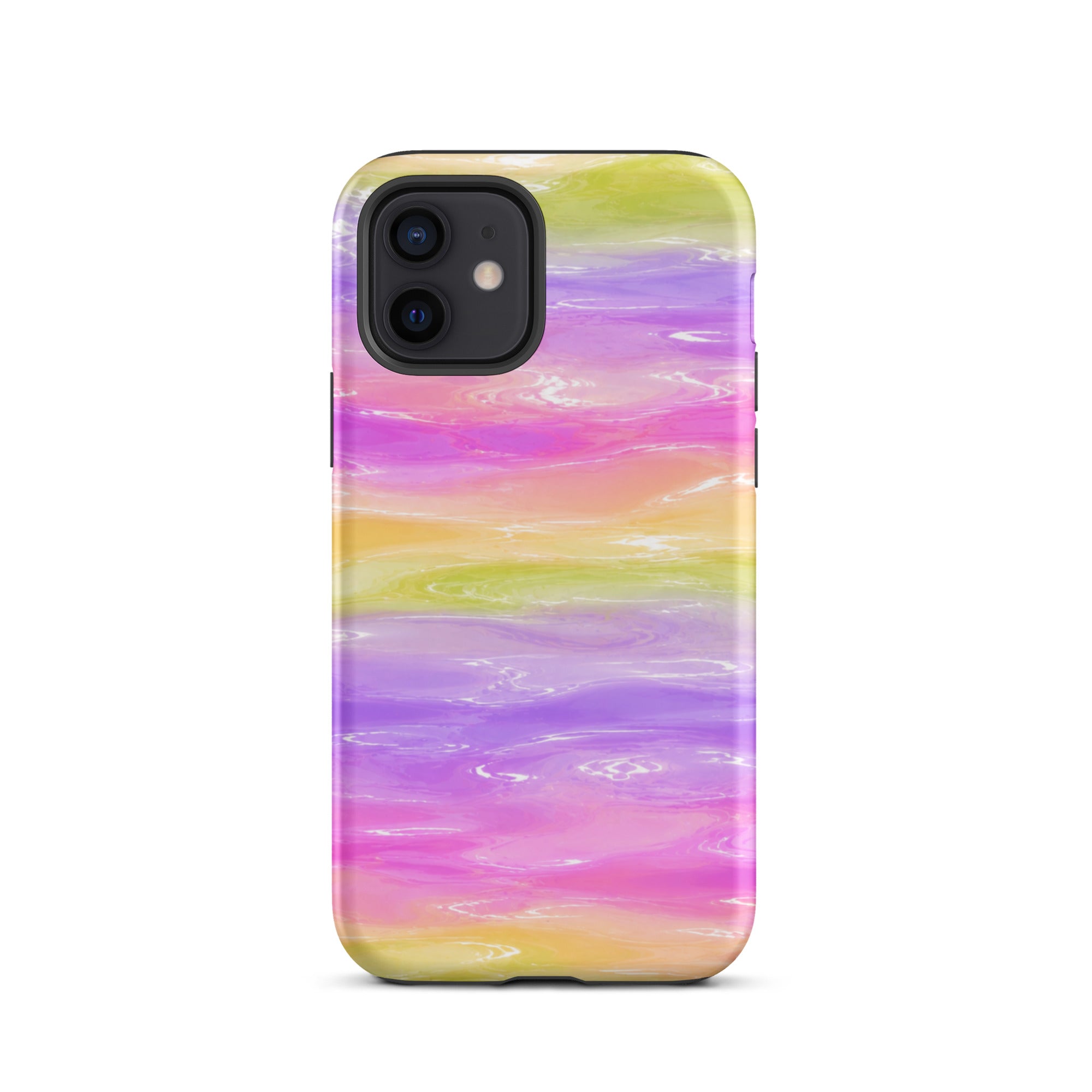 Colorful marble iPhone case with camera cutout