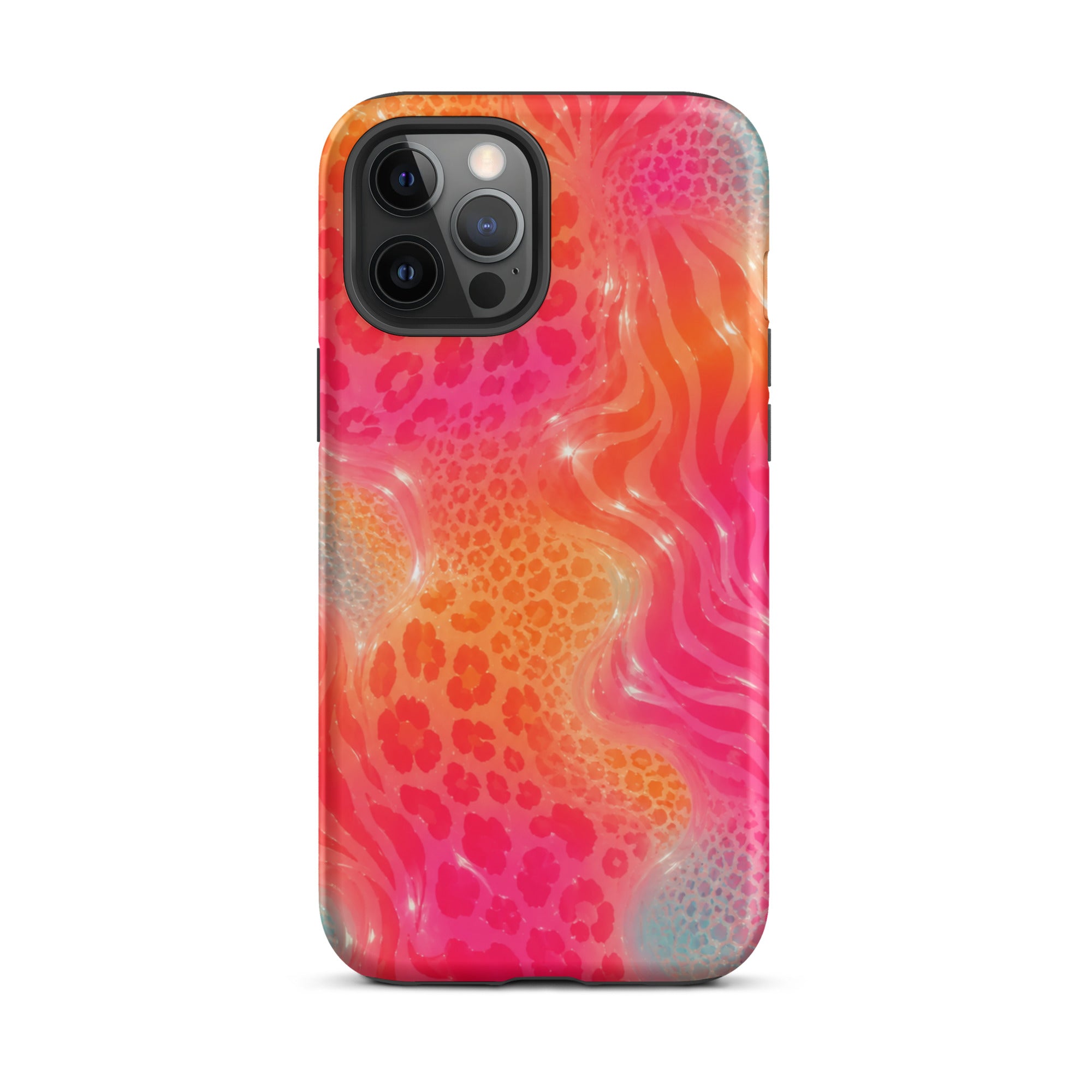 Fashionable animal print iPhone case with shockproof layered design