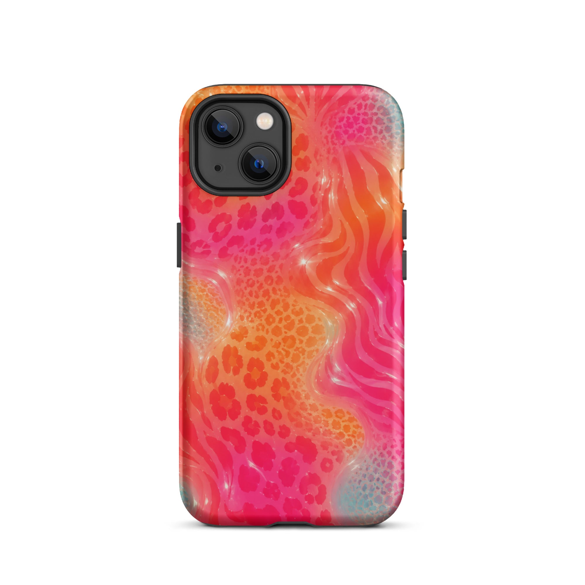 Durable layered animal print iPhone case with camera protection