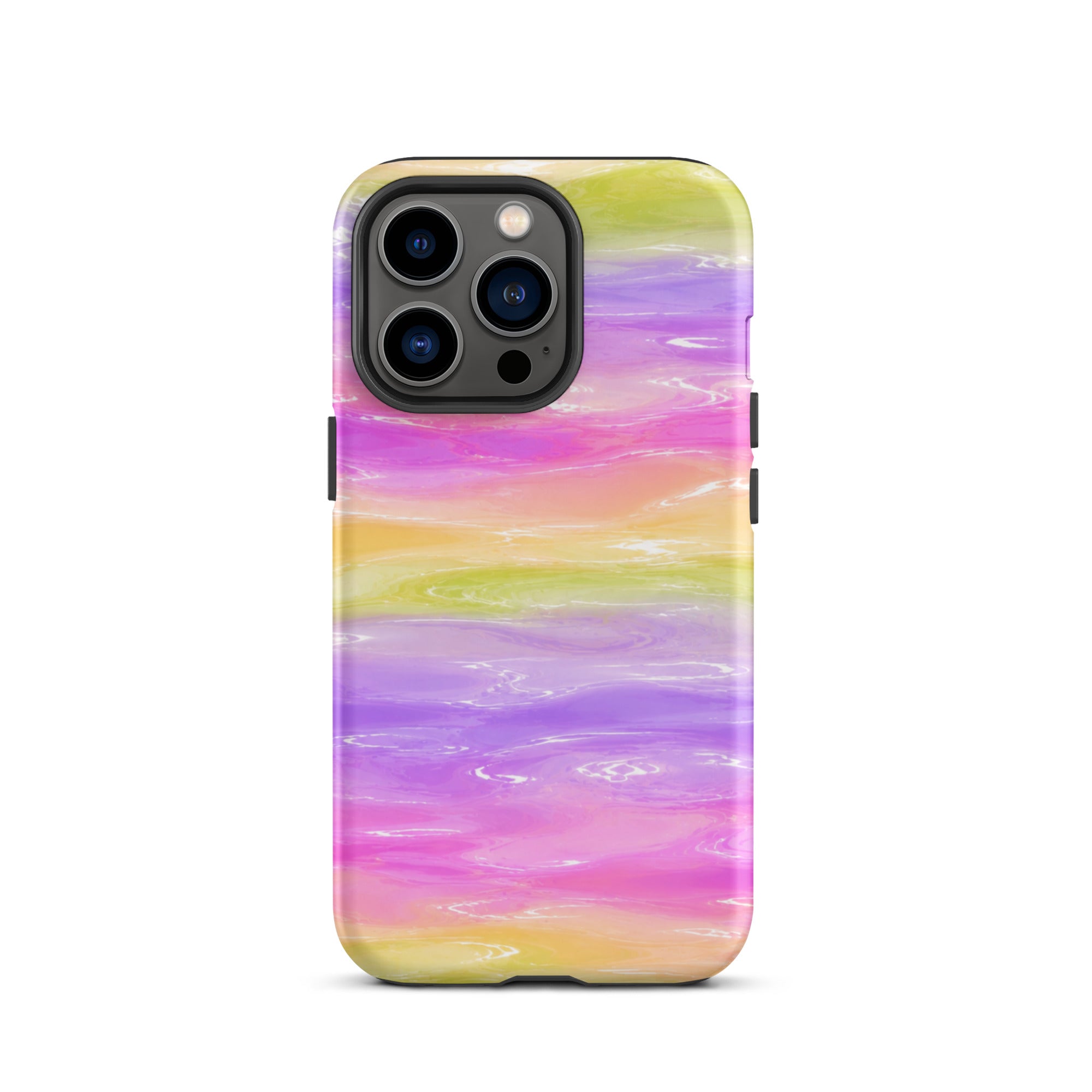 Colorful marble iPhone case with triple camera cutout