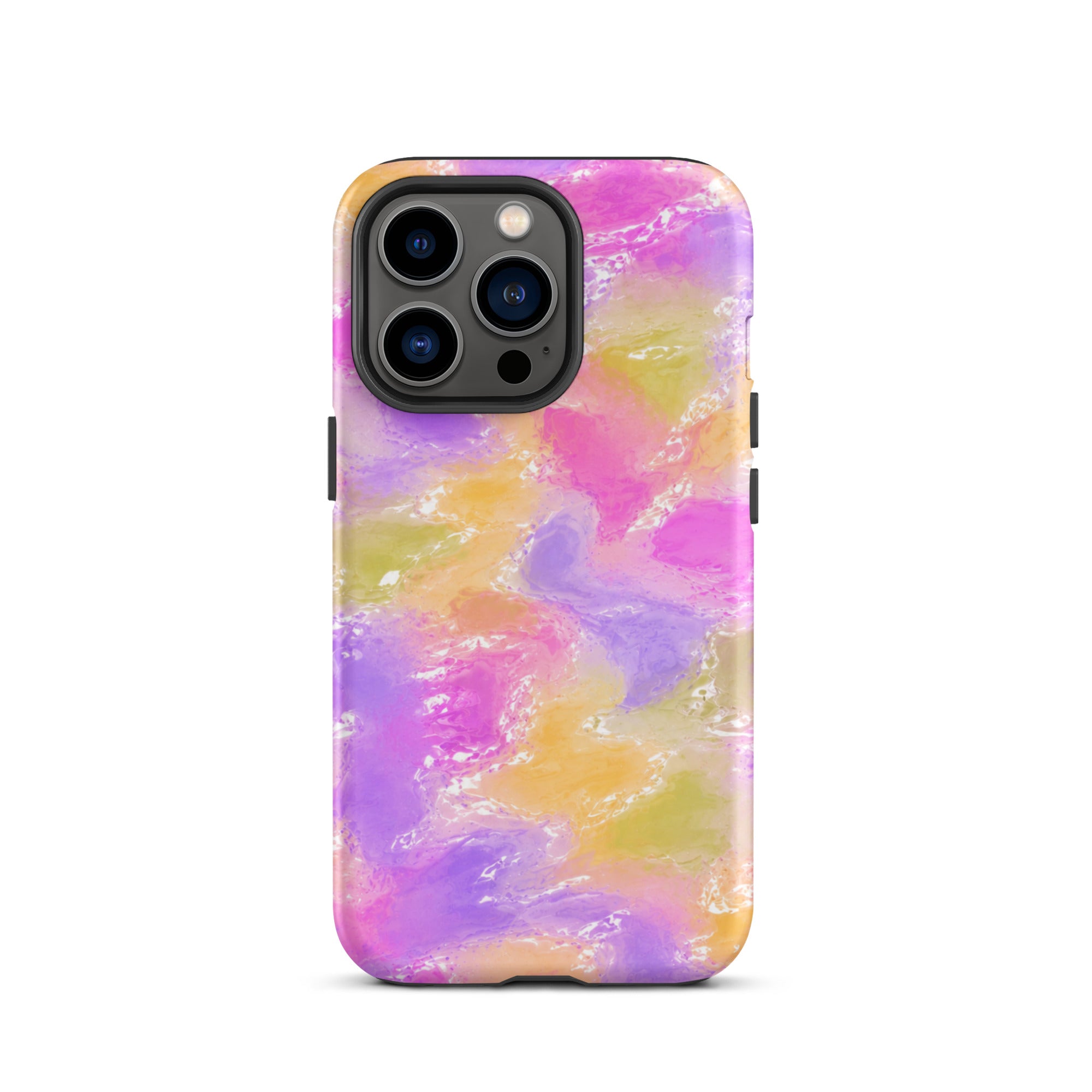 Colorful abstract iPhone case with impact-resistant design