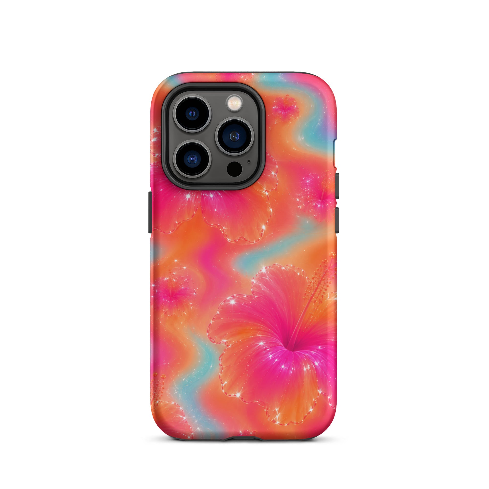 Colorful floral iPhone case with shockproof polycarbonate shell