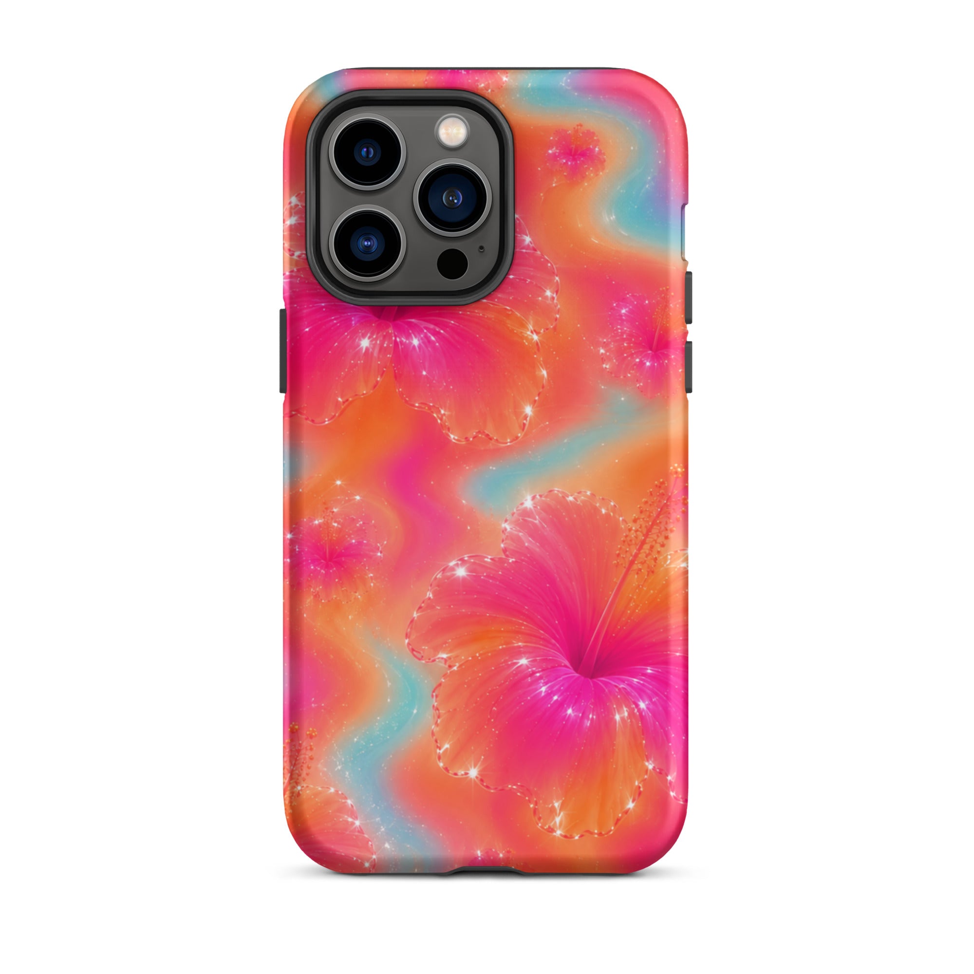 Colorful floral iPhone case with impact-resistant design