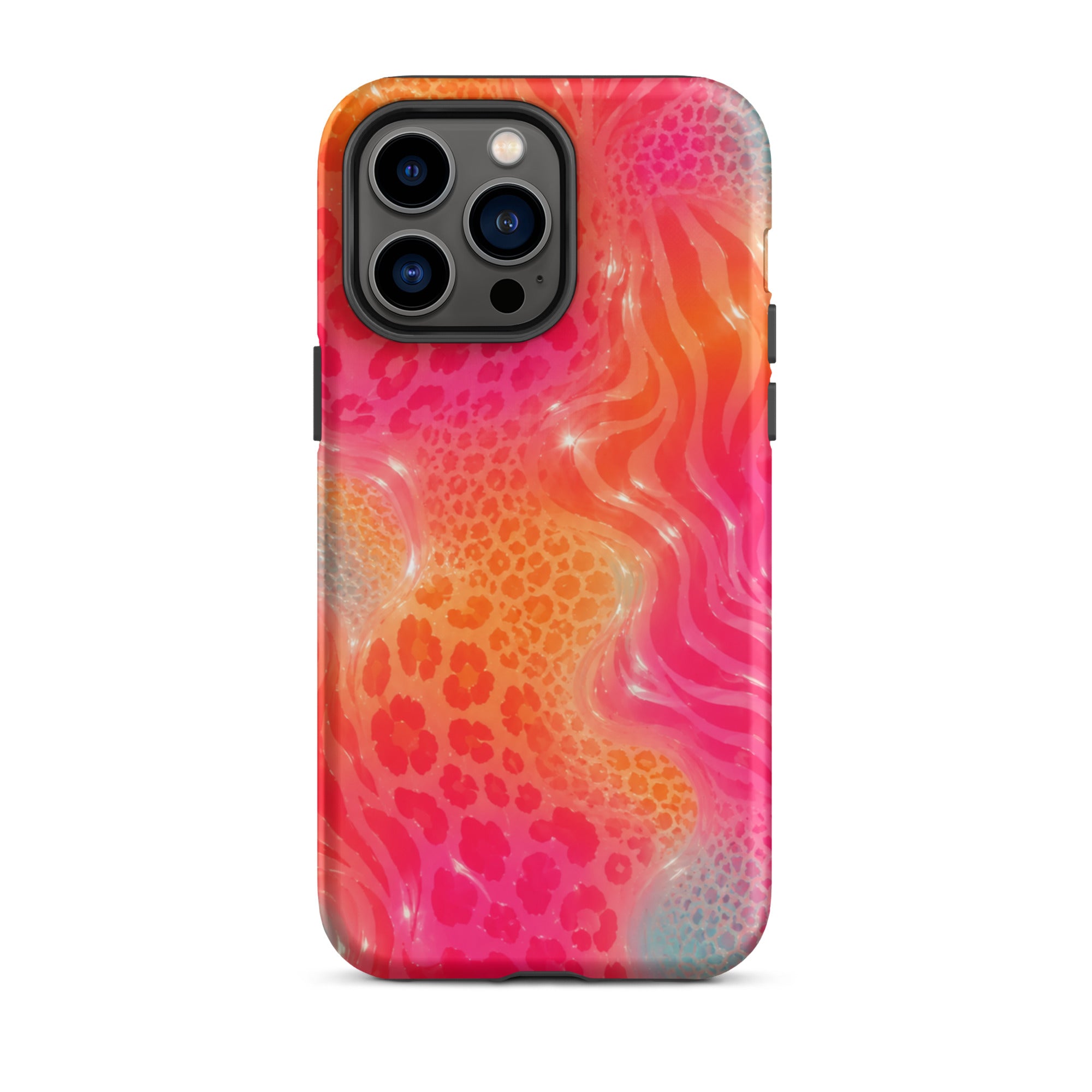 Animal print iPhone case with layered protection