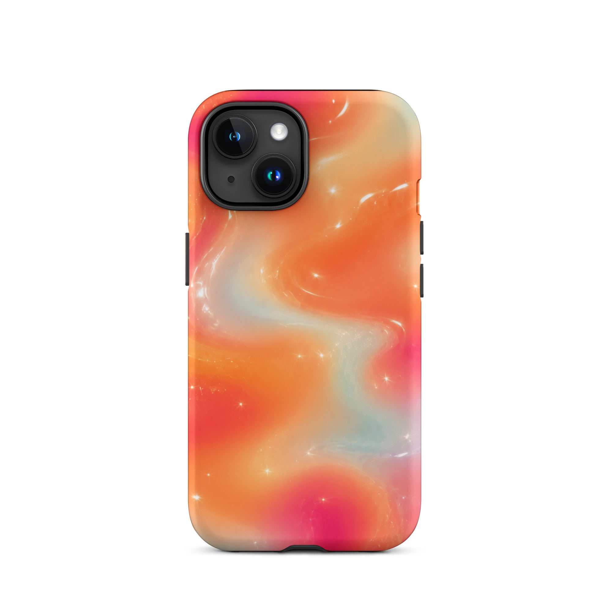 Back view of iPhone with stylish impact-resistant case