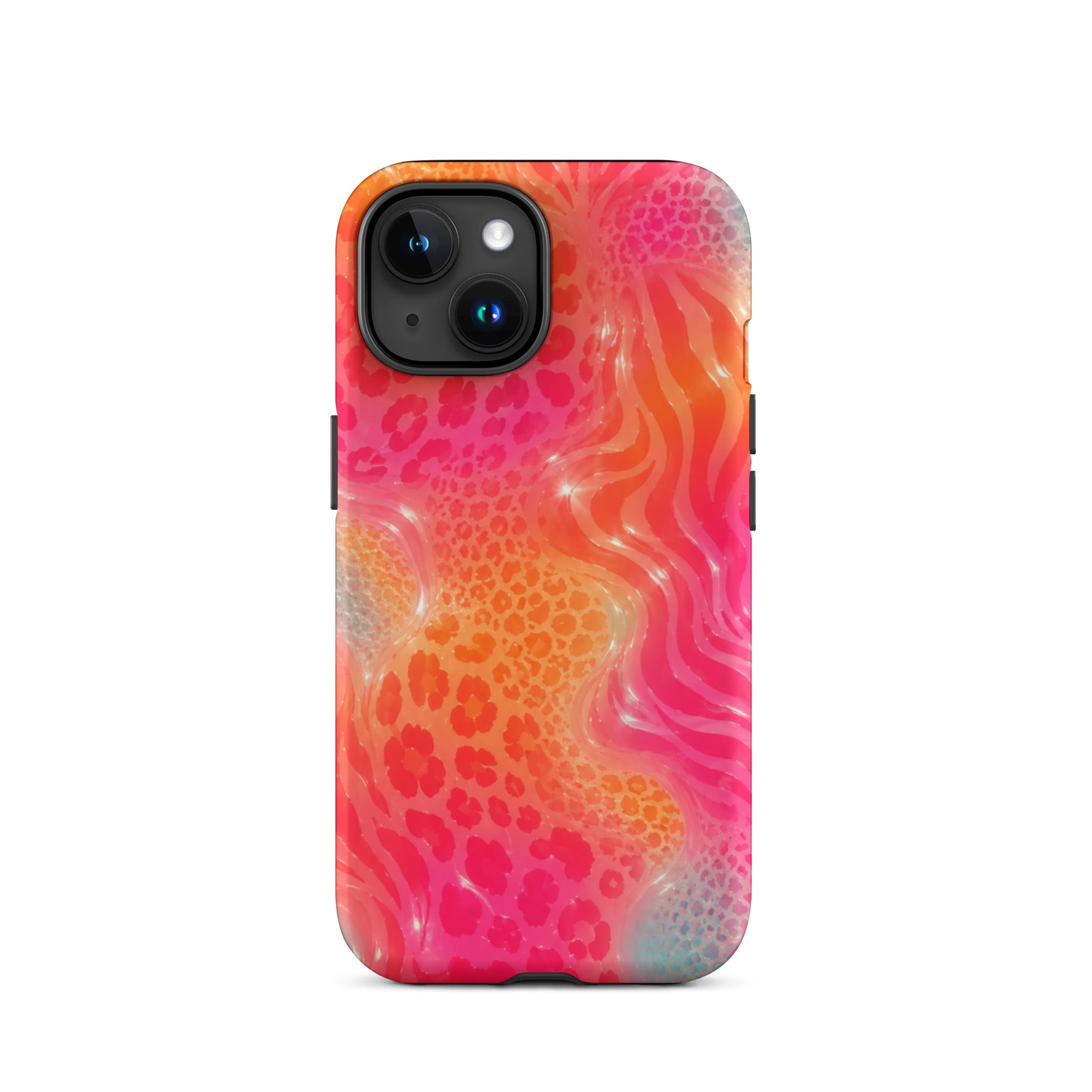 Stylish impact-resistant iPhone case with leopard print design