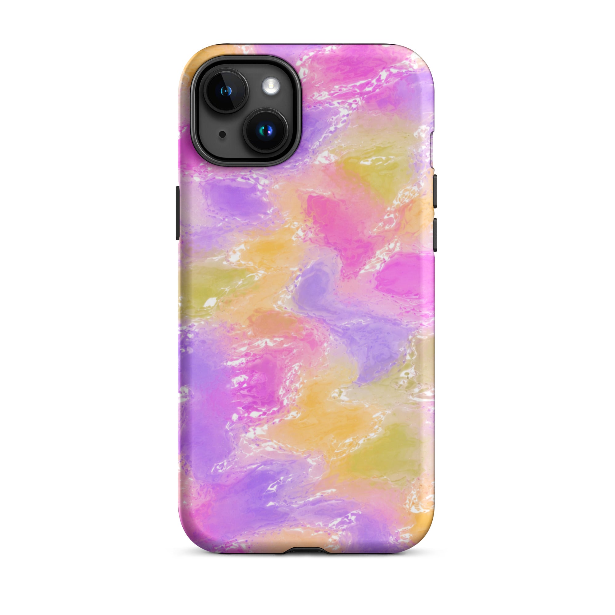 Colorful marble effect iPhone case with impact resistance