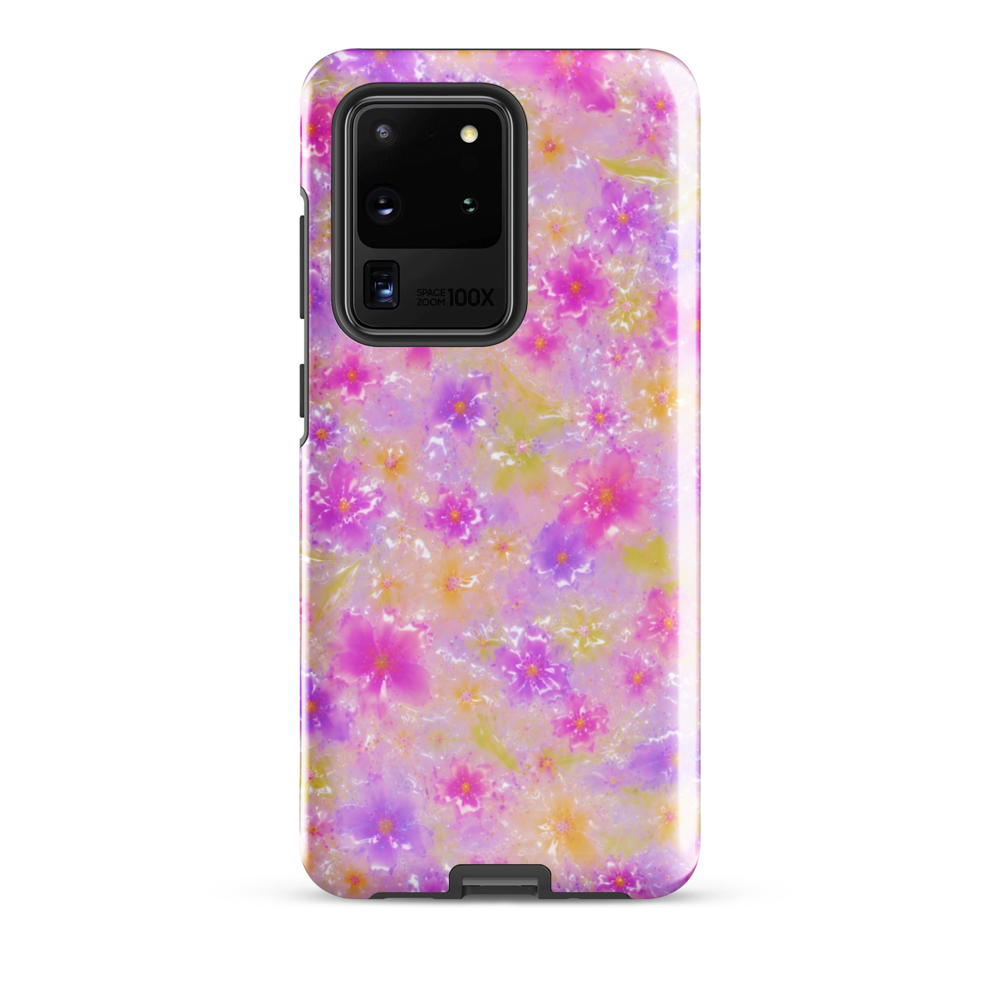 Close-up of floral printed Samsung phone case