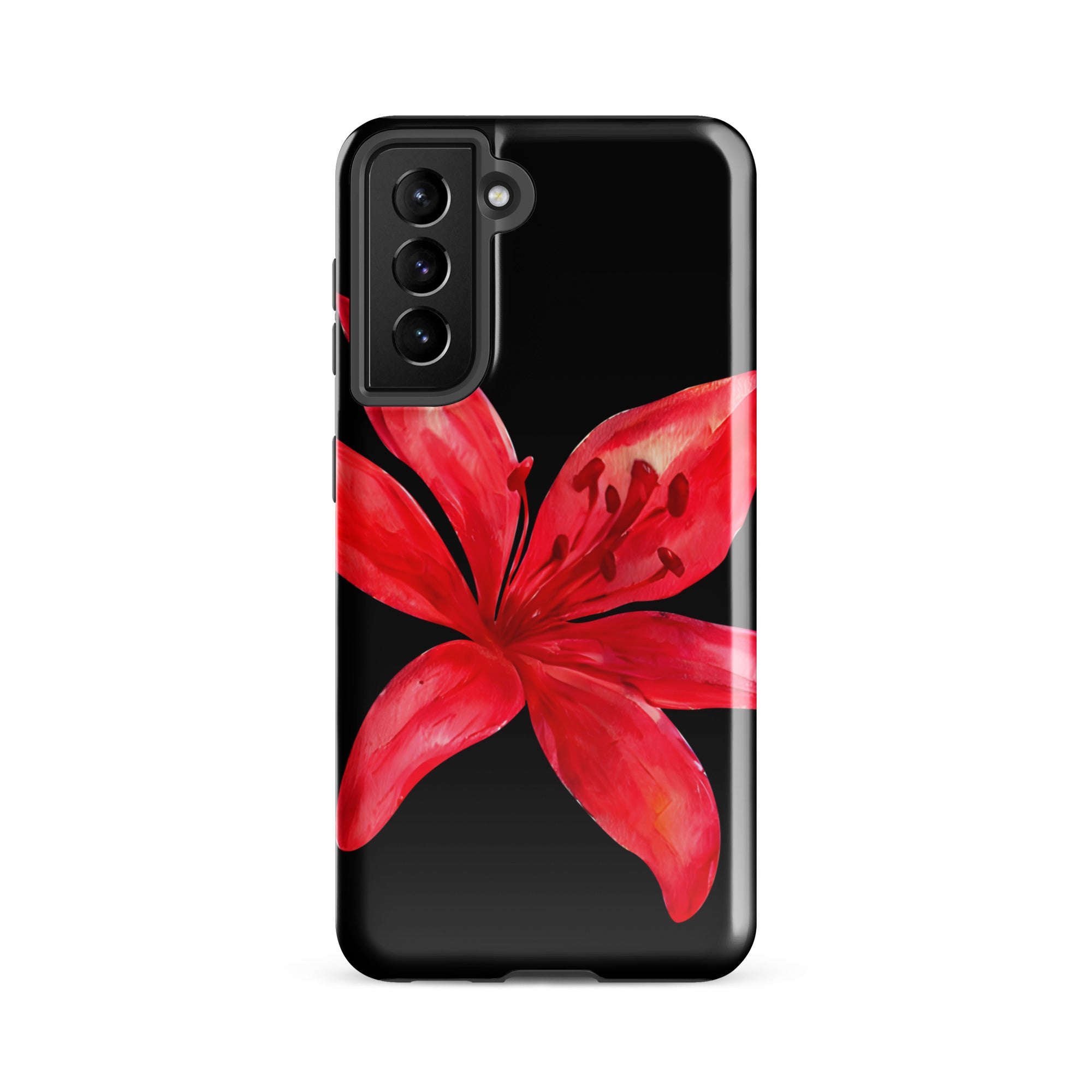 Tiger Lily Samsung Case - Red And Black Tiger Lily Floral Design With Durable Protection for stylish Samsung phones