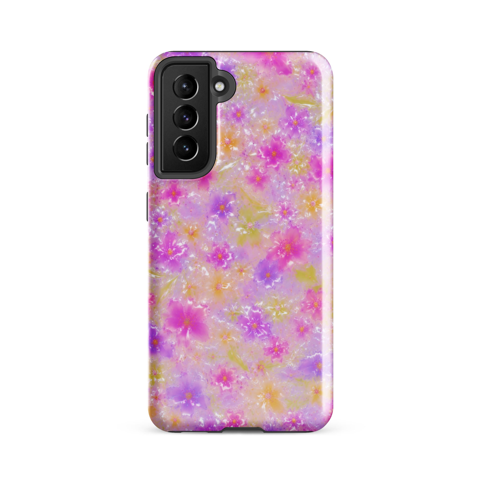 Floral Samsung case with dual layer protection