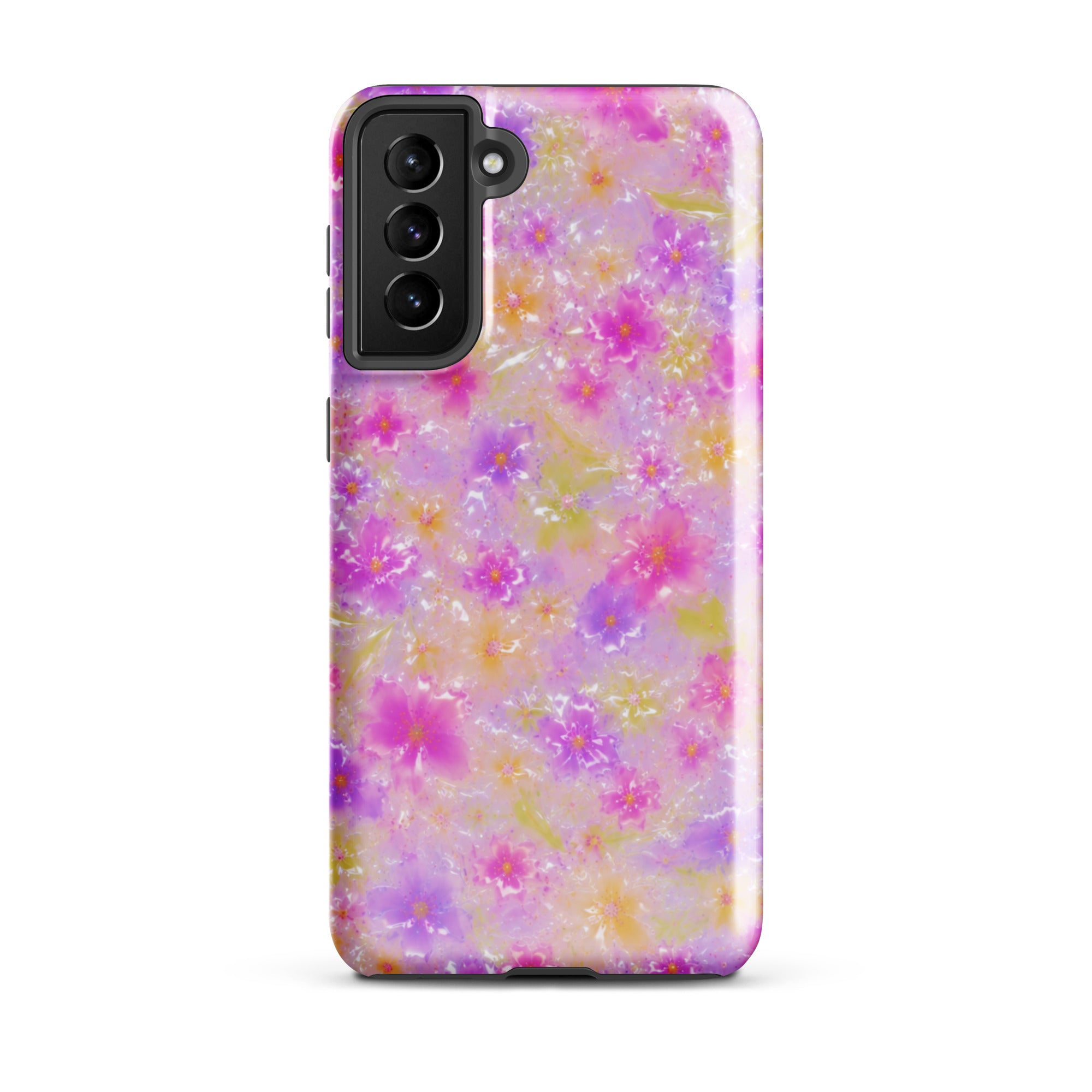 Impact-resistant floral phone case for Samsung