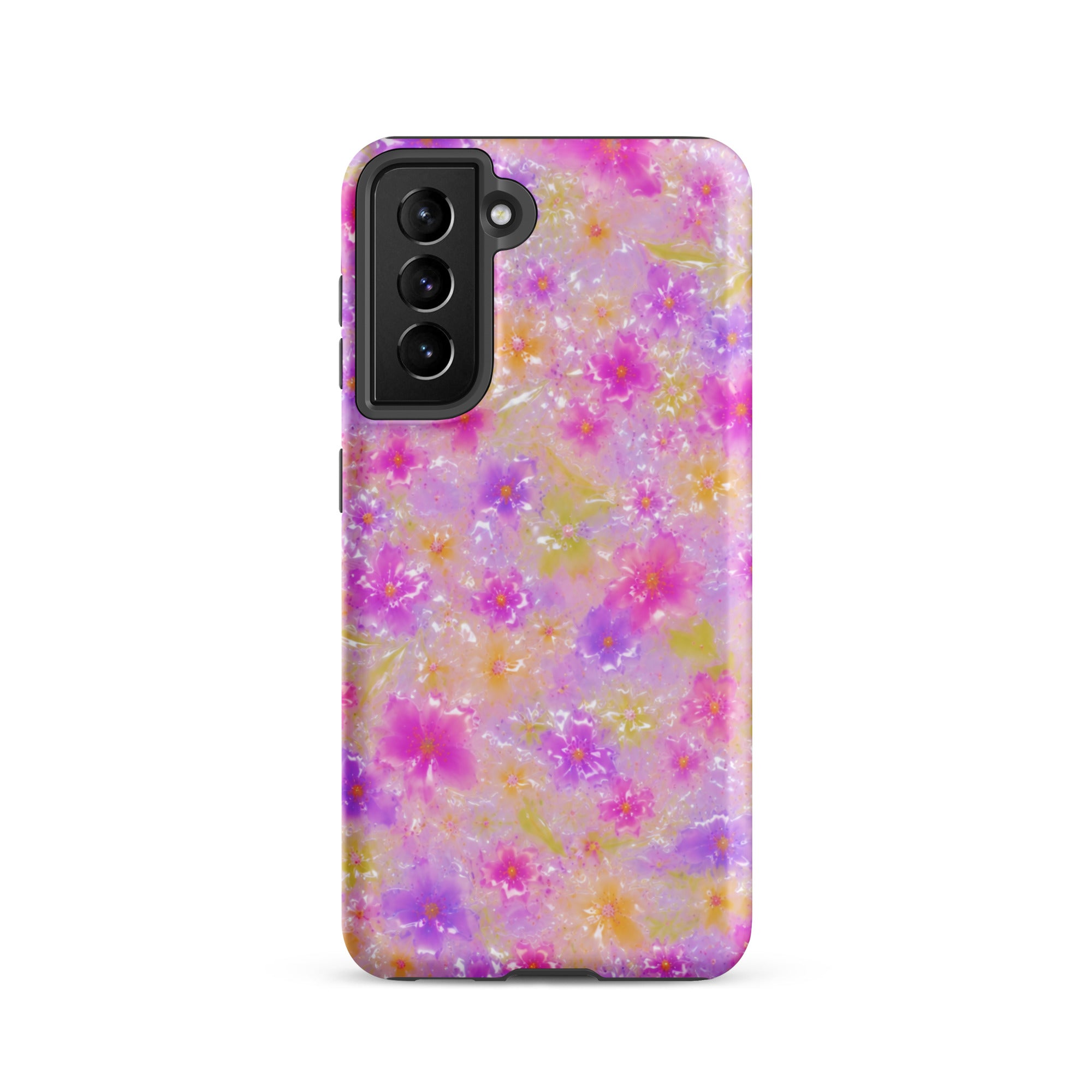 Floral Samsung case with dual layer protection