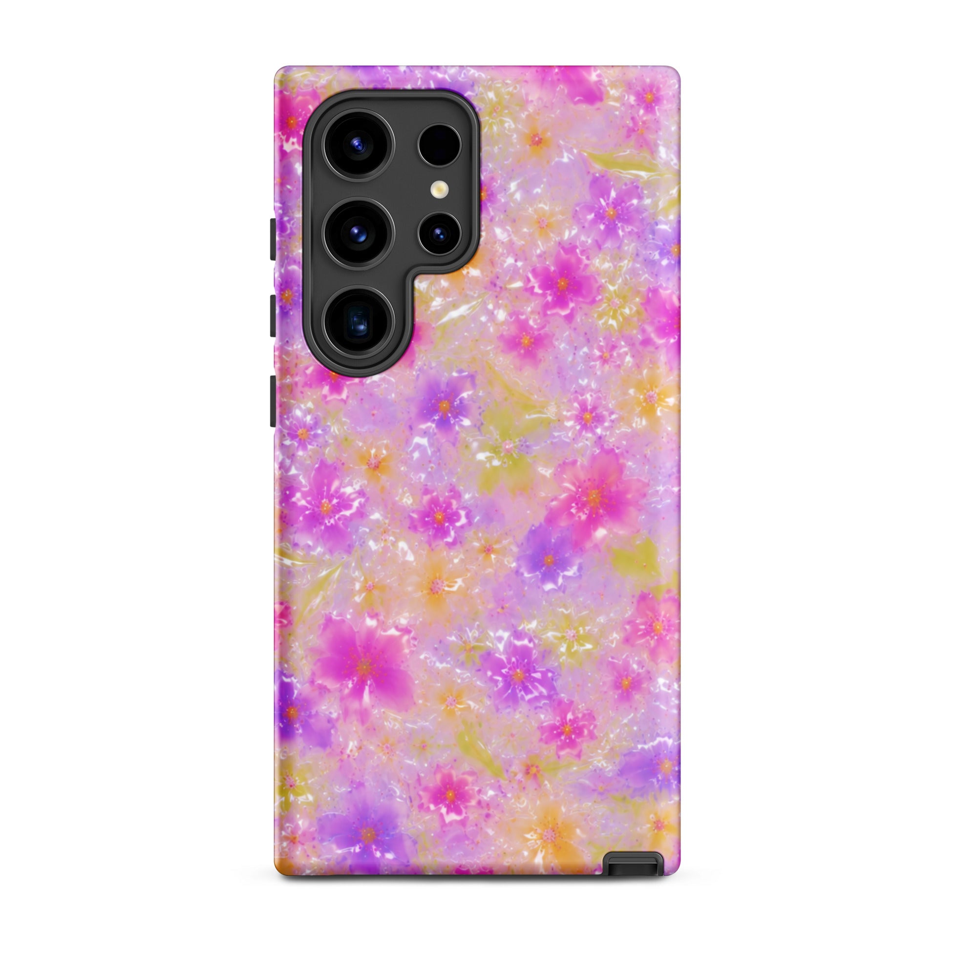 Colorful floral Samsung case with polycarbonate and TPU layers